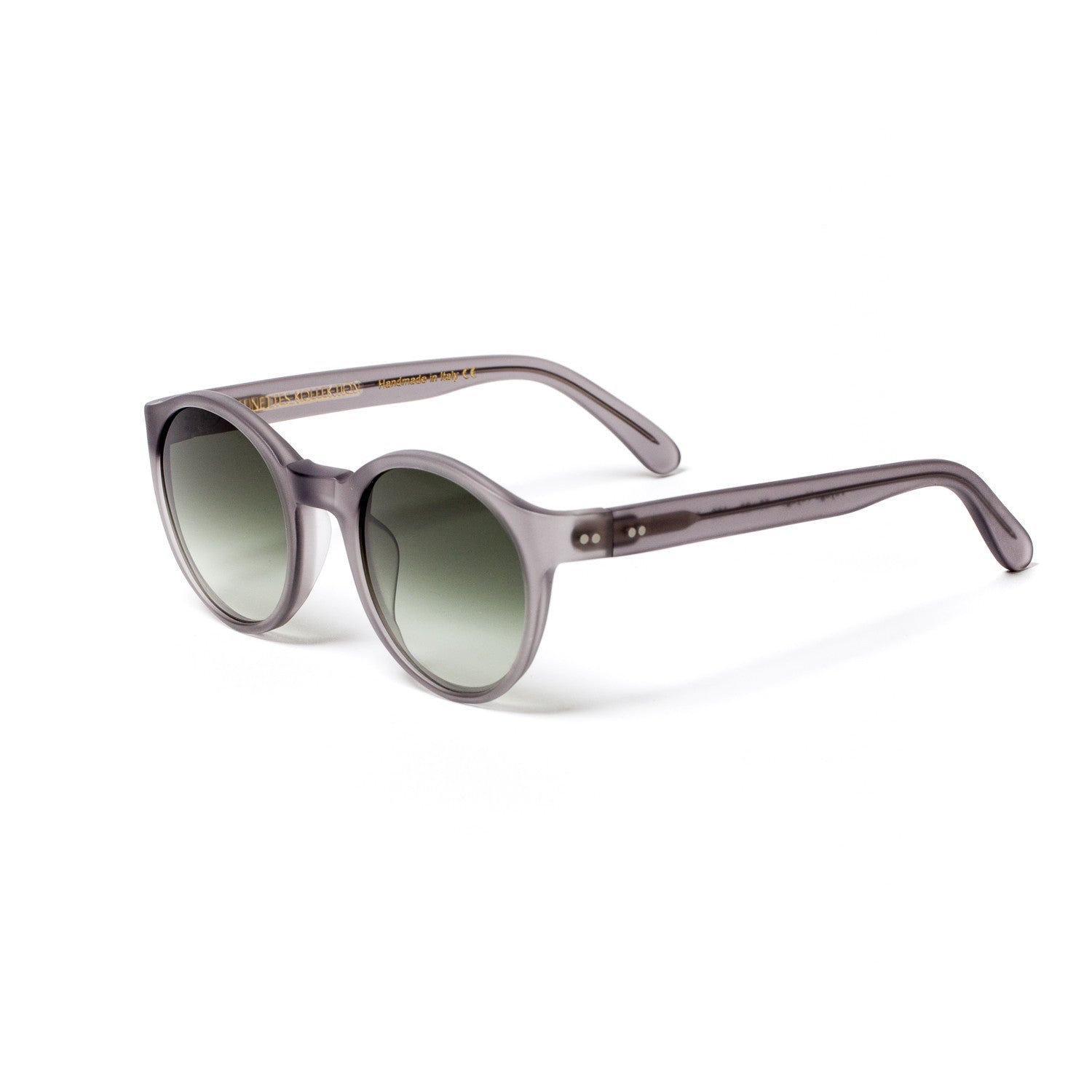 Fog Gray Sunglasses "VOYAGE VOYAGE" with Green Lenses